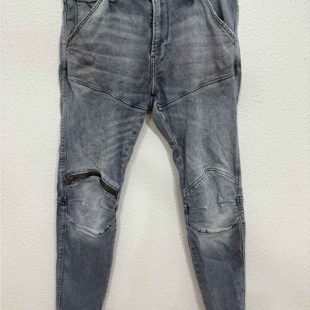 G Star Raw Jeans Men's 32x32 Fits 31x30 Black 5620 3D Zip Knee Skinny moto y2k